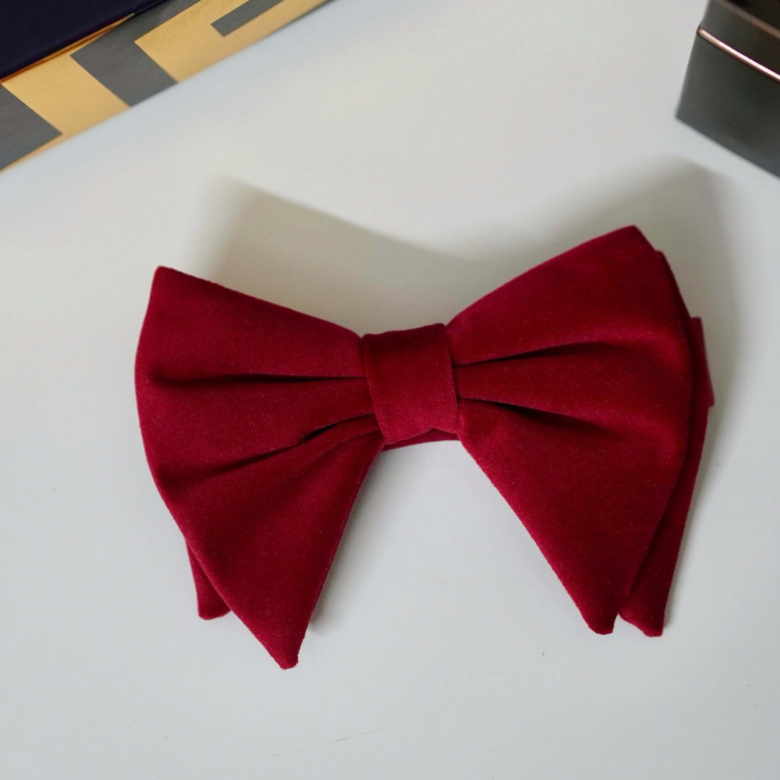 Maroon Velvet Butterfly Bow Tie - East Bengal Closet